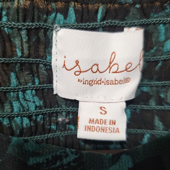 NWT Isabel Maternity Black And Green‎ Lined Chiffon Blouse - Picture 6 of 8